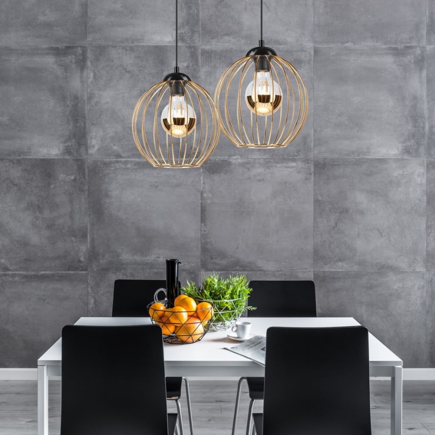 Κρεμαστό φωτιστικό οροφής ράγα ZOYA 2xE27/60W/230V χρυσό