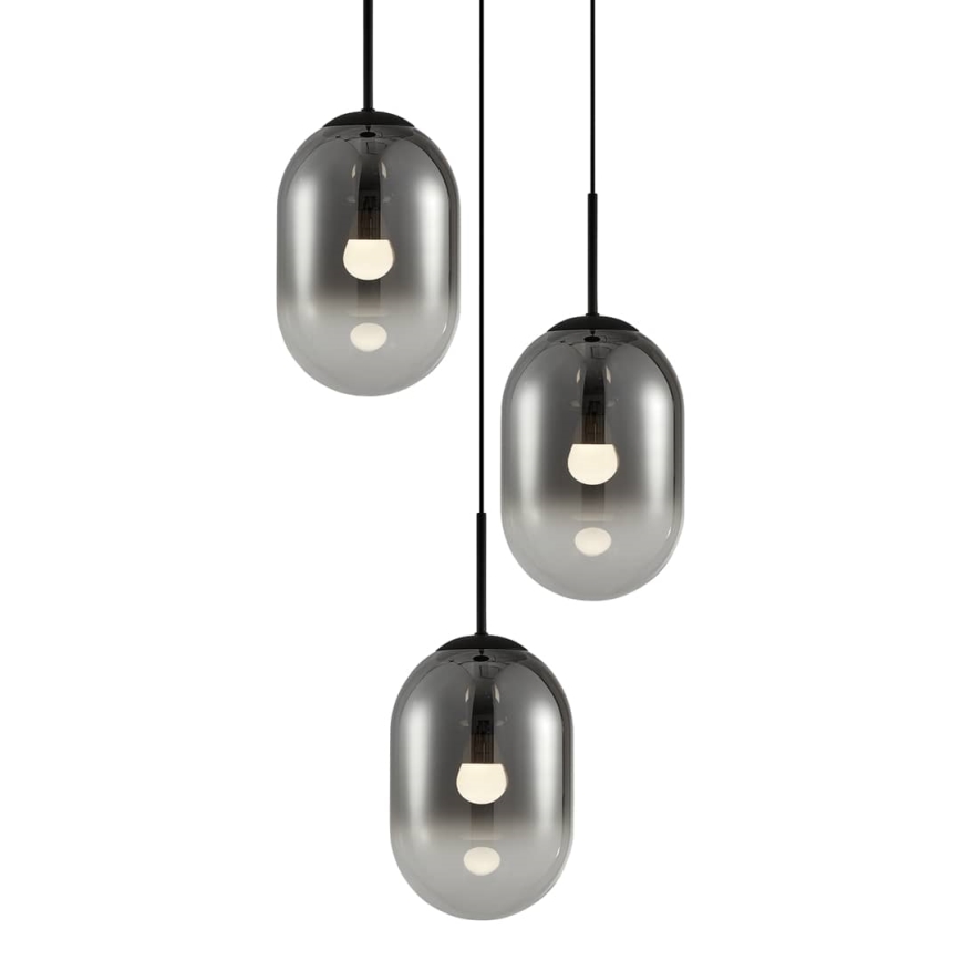 Κρεμαστό φωτιστικό οροφής τρίφωτο ALIAS 3xE14/40W/230V μαύρο/γκρι