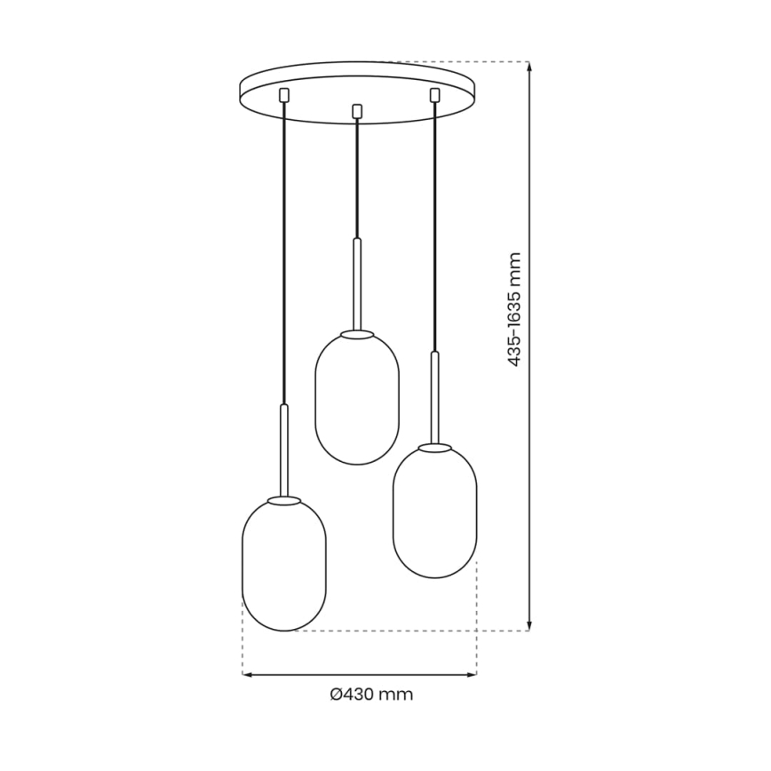 Κρεμαστό φωτιστικό οροφής τρίφωτο ALIAS 3xE14/40W/230V χρυσό