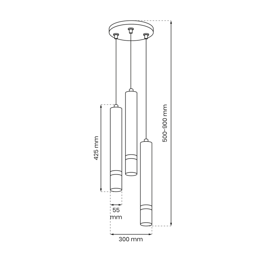 Κρεμαστό φωτιστικό οροφής τρίφωτο JOKER 3xGU10/8W/230V μαύρο/γυαλιστερό χρώμιο
