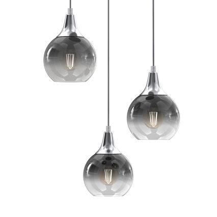 Κρεμαστό φωτιστικό οροφής τρίφωτο MONTE 3xE27/60W/230V ματ χρώμιο