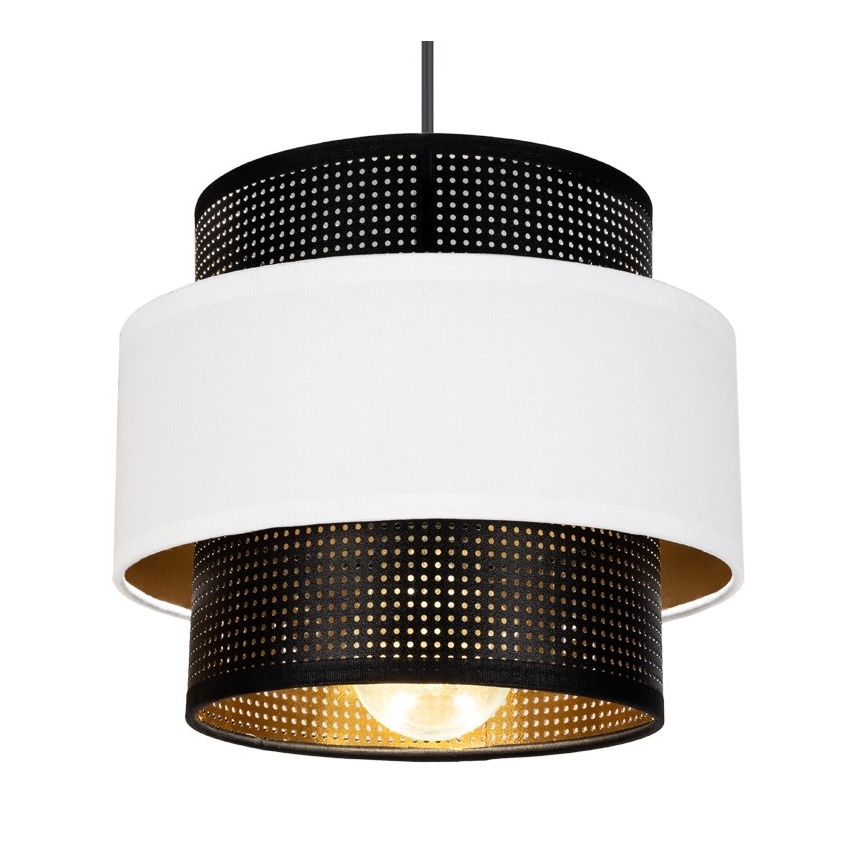 Κρεμαστό φωτιστικό οροφής τρίφωτο NESS 3xE27/60W/230V διάμετρος 45 cm μαύρο/λευκό