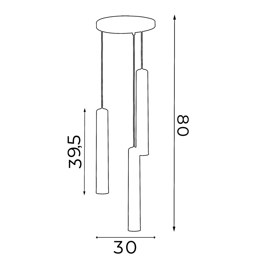 Κρεμαστό φωτιστικό οροφής τρίφωτο NEST 3xGU10/8W/230V λευκό/γυαλιστερό χρώμιο