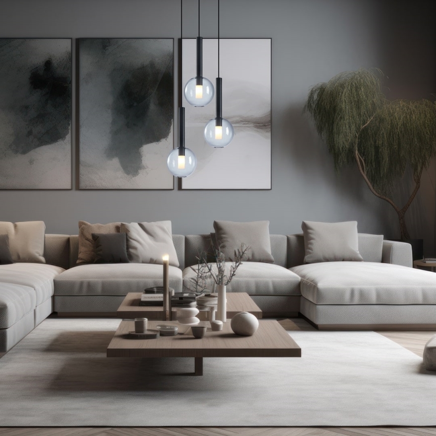 Κρεμαστό φωτιστικό οροφής τρίφωτο NIKO 3xG9/9W/230V μαύρο