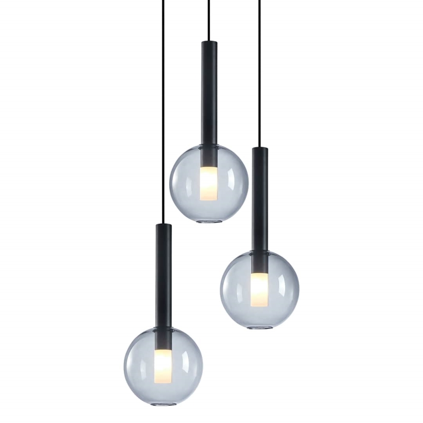 Κρεμαστό φωτιστικό οροφής τρίφωτο NIKO 3xG9/9W/230V μαύρο