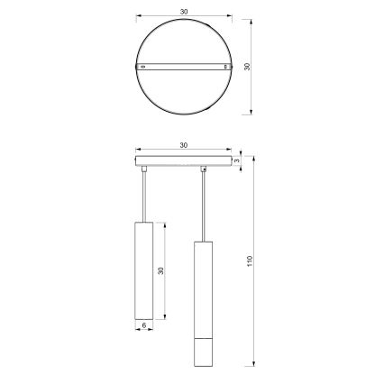 Κρεμαστό φωτιστικό οροφής τρίφωτο RAITO 3xGU10/8W/230V μαύρο