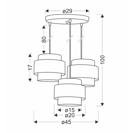 Κρεμαστό φωτιστικό οροφής τρίφωτο RATTAN 3xE27/40W/230V λευκό/καφέ