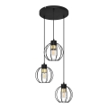 Κρεμαστό φωτιστικό οροφής τρίφωτο  STARLIGHT 3xE27/15W/230V μαύρο/χρυσαφί