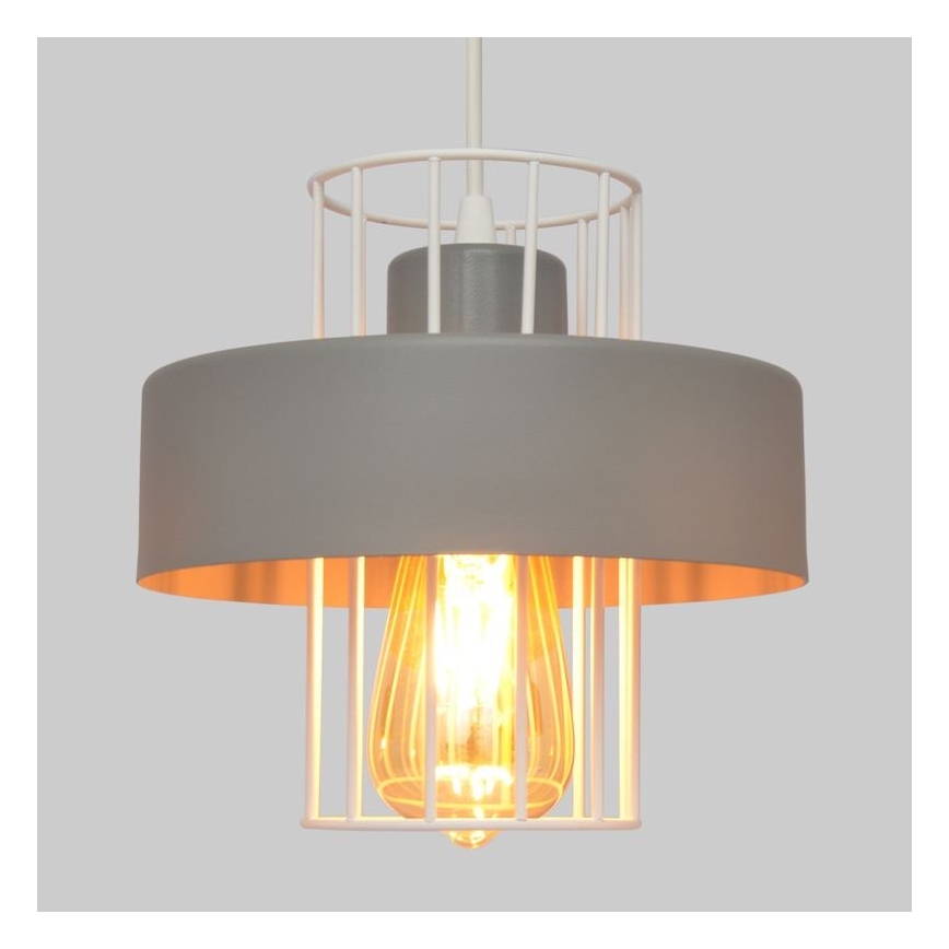Κρεμαστό φωτιστικό οροφής τρίφωτο VOLTA 3xE27/15W/230V διάμετρος 42 cm γκρι