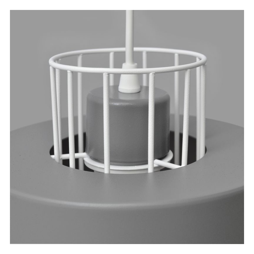 Κρεμαστό φωτιστικό οροφής τρίφωτο VOLTA 3xE27/15W/230V διάμετρος 42 cm γκρι