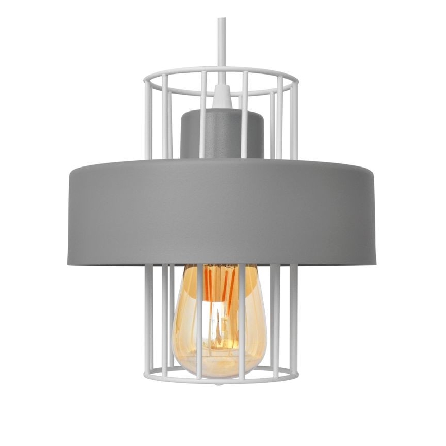 Κρεμαστό φωτιστικό οροφής τρίφωτο VOLTA 3xE27/15W/230V διάμετρος 42 cm γκρι