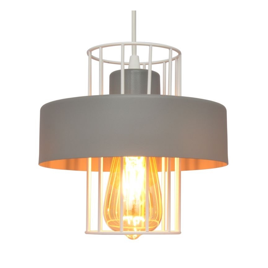 Κρεμαστό φωτιστικό οροφής τρίφωτο VOLTA 3xE27/15W/230V διάμετρος 42 cm γκρι