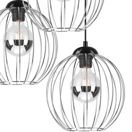 Κρεμαστό φωτιστικό οροφής τρίφωτο ZOYA 3xE27/60W/230V γυαλιστερό χρώμιο