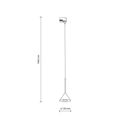 Κρεμαστό φωτιστικό οροφής ράγας CONO MINI 1xGU10/10W/230V μαύρο