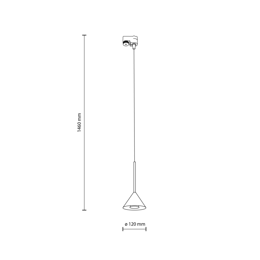 Κρεμαστό φωτιστικό οροφής ράγας CONO MINI 1xGU10/10W/230V μαύρο