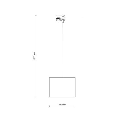 Κρεμαστό φωτιστικό οροφής για 1-phase ράγας TRACER 1xE27/15W/230V διάμετρος 38 cm μαύρο/λευκό