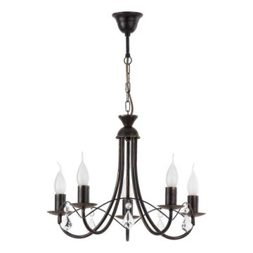 Κρεμαστό φωτιστικό σε αλυσίδα ANGELIKA 5xE14/10W/230V μαύρο