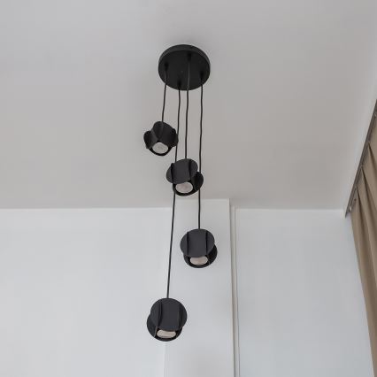 Κρεμαστό φωτιστικό σε καλώδιο GAMBIT 4xGU10/10W/230V μαύρο