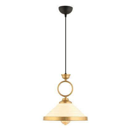 Κρεμαστό φωτιστικό σε καλώδιο MONZA 1xE27/40W/230V Ø 30 cm εκρού/μπρονζέ