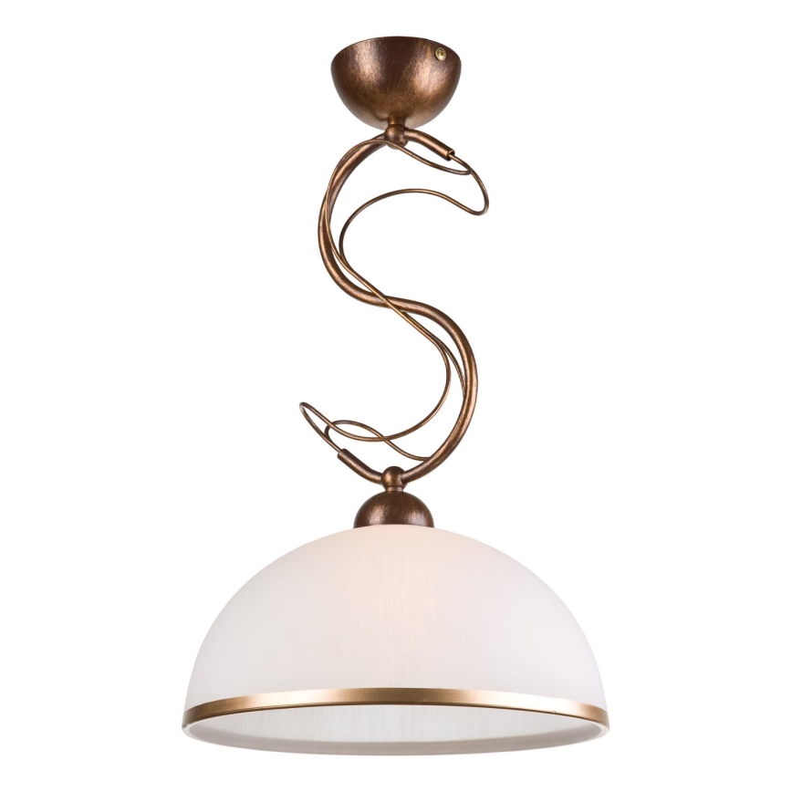 Κρεμαστό φωτιστικό σε ράβδο COBRA 1xE27/60W/230V Ø 46 cm μπρονζέ/πατίνα