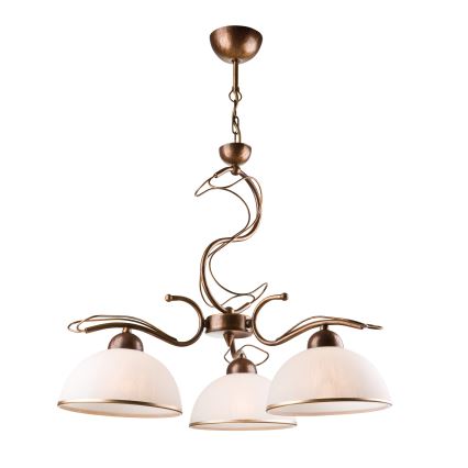 Κρεμαστό φωτιστικό σε ράβδο COBRA 1xE27/60W/230V Ø 46 cm μπρονζέ/πατίνα