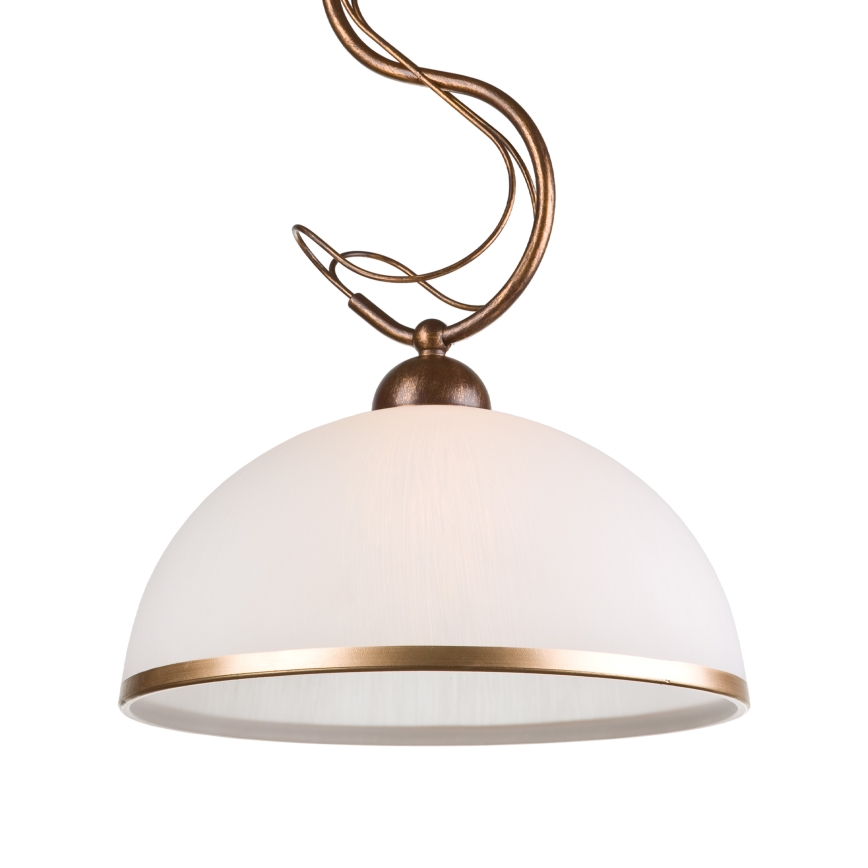 Κρεμαστό φωτιστικό σε ράβδο COBRA 1xE27/60W/230V Ø 46 cm μπρονζέ/πατίνα