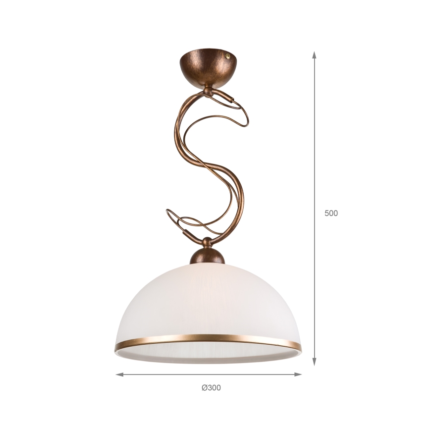 Κρεμαστό φωτιστικό σε ράβδο COBRA 1xE27/60W/230V Ø 46 cm μπρονζέ/πατίνα