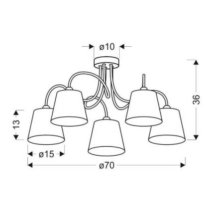 Κρεμαστός πολυέλαιος LUK 5xE14/40W/230V