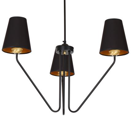 Κρεμαστός πολυέλαιος VICTORIA 3xE27/60W/230V μαύρο