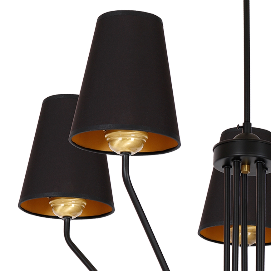 Κρεμαστός πολυέλαιος VICTORIA 5xE27/60W/230V μαύρο