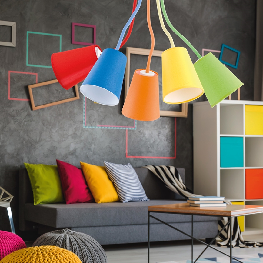 Κρεμαστός πολυέλαιος WIRE COLOUR 5xE27/60W/230V
