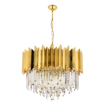 Κρεμαστός πολυέλαιος με αλυσίδα CRYSTALLINE 8xE27/40W/230V χρυσός