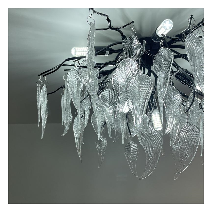 Κρυστάλλινη πλαφονιέρα οροφής 10xG9/40W/230V μαύρο