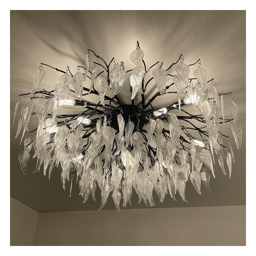 Κρυστάλλινη πλαφονιέρα οροφής 12xG9/40W/230V μαύρο