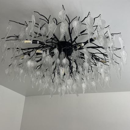 Κρυστάλλινη πλαφονιέρα οροφής 12xG9/40W/230V μαύρο