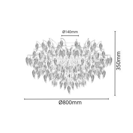 Κρυστάλλινη πλαφονιέρα οροφής 12xG9/40W/230V μαύρο
