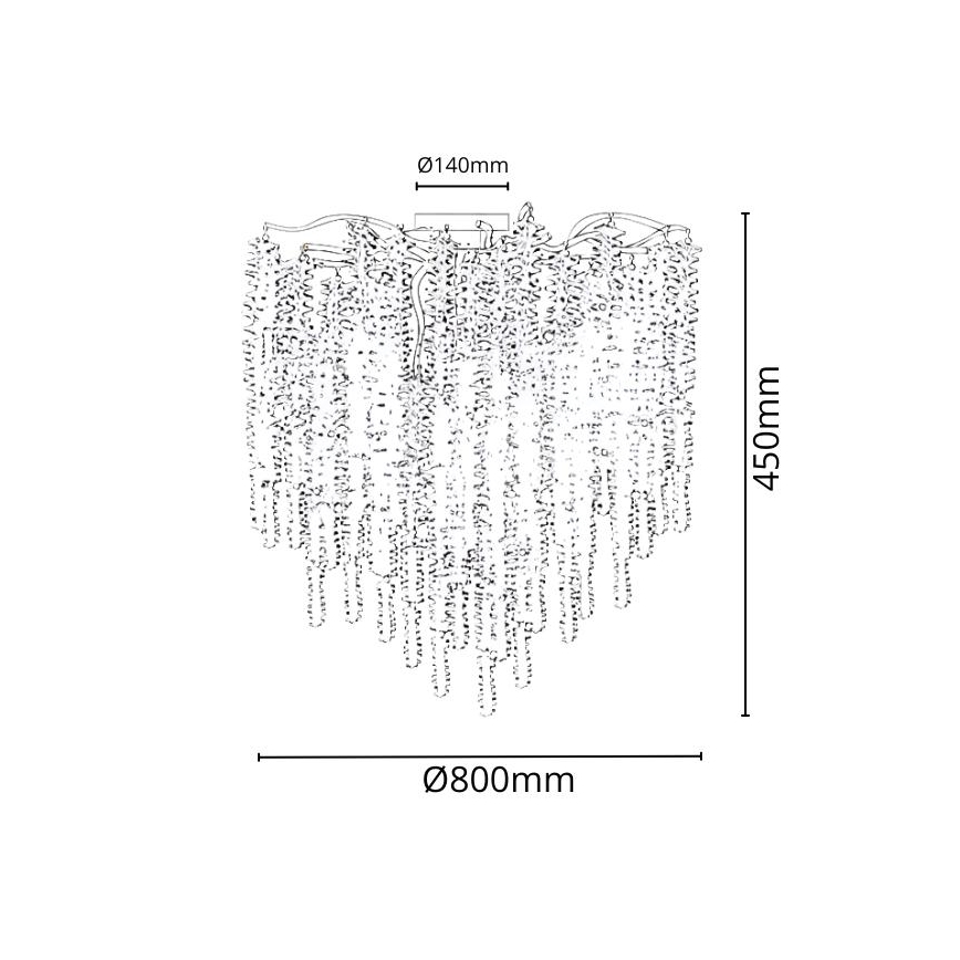Κρυστάλλινη πλαφονιέρα οροφής 12xG9/40W/230V χρυσαφί