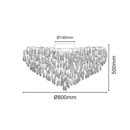 Κρυστάλλινη πλαφονιέρα οροφής 12xG9/40W/230V χρυσαφί
