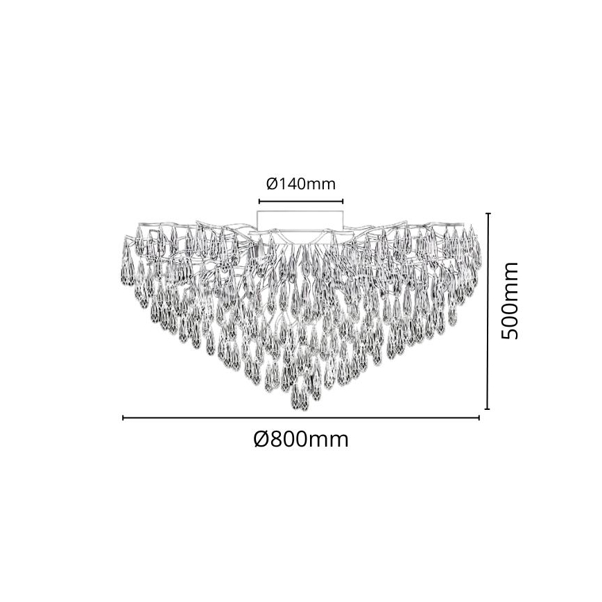 Κρυστάλλινη πλαφονιέρα οροφής 12xG9/40W/230V χρυσαφί
