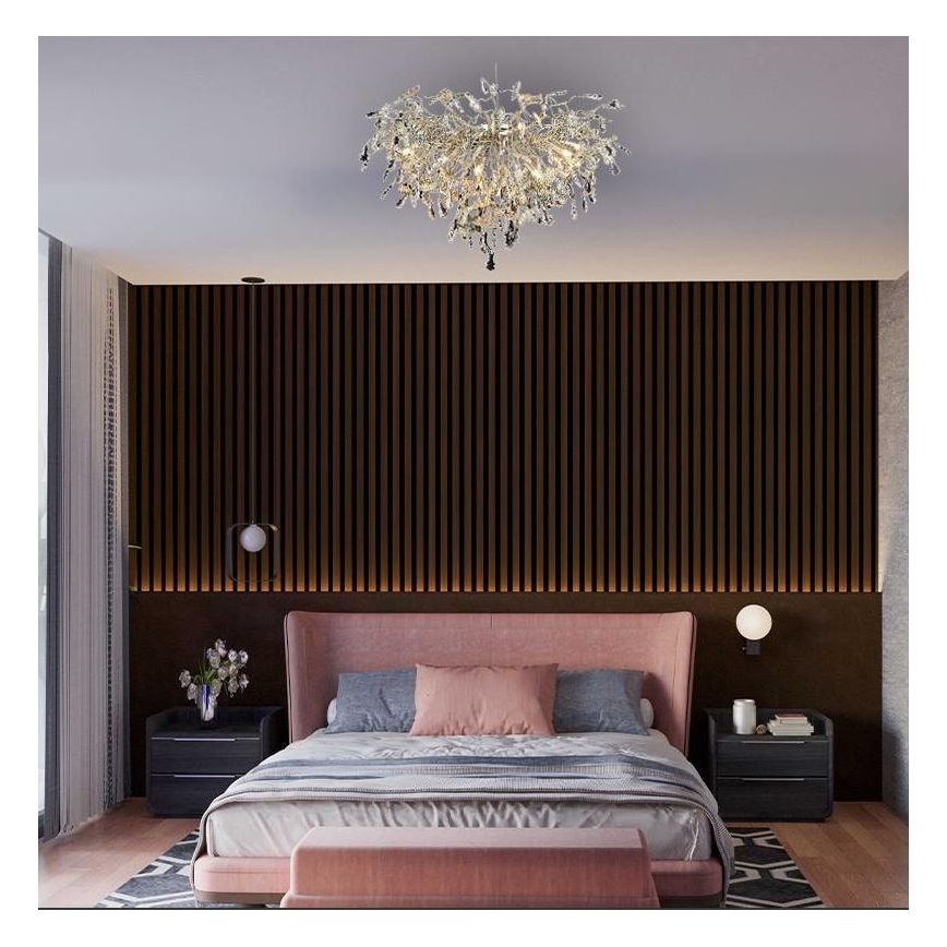 Κρυστάλλινη πλαφονιέρα οροφής 12xG9/40W/230V γυαλιστερό χρώμιο