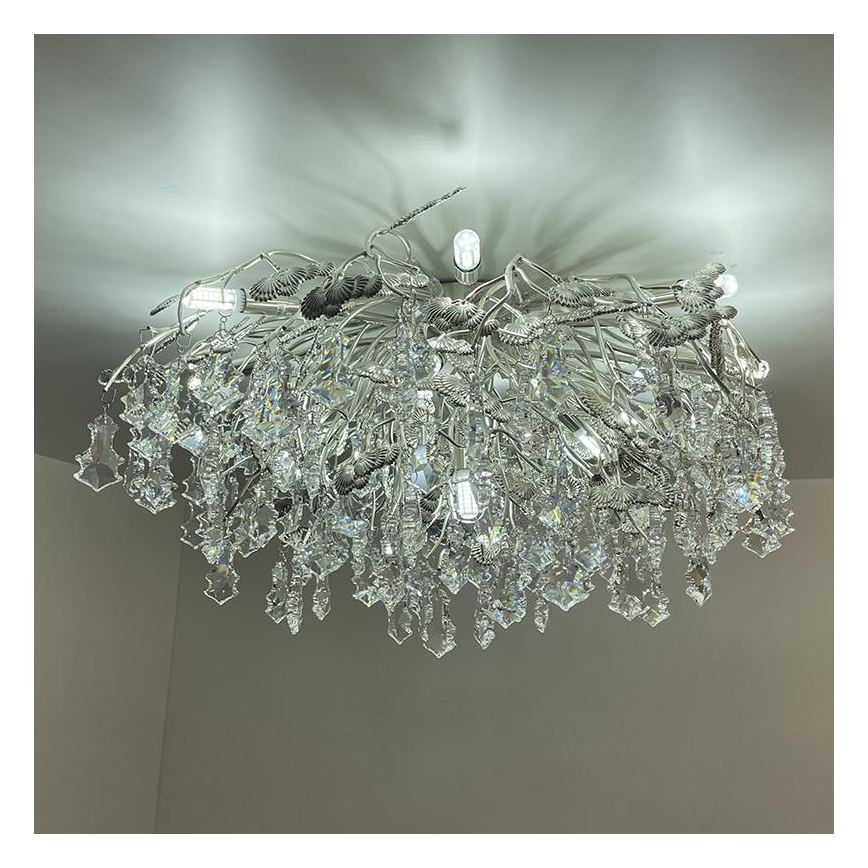 Κρυστάλλινη πλαφονιέρα οροφής 12xG9/40W/230V γυαλιστερό χρώμιο