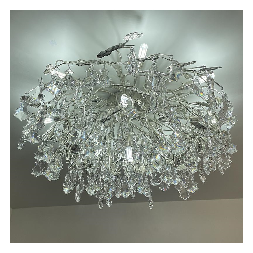 Κρυστάλλινη πλαφονιέρα οροφής 12xG9/40W/230V γυαλιστερό χρώμιο
