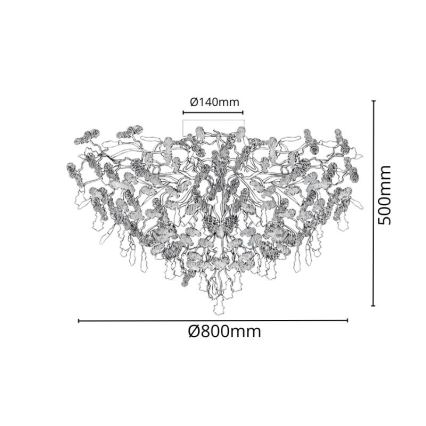 Κρυστάλλινη πλαφονιέρα οροφής 12xG9/40W/230V γυαλιστερό χρώμιο