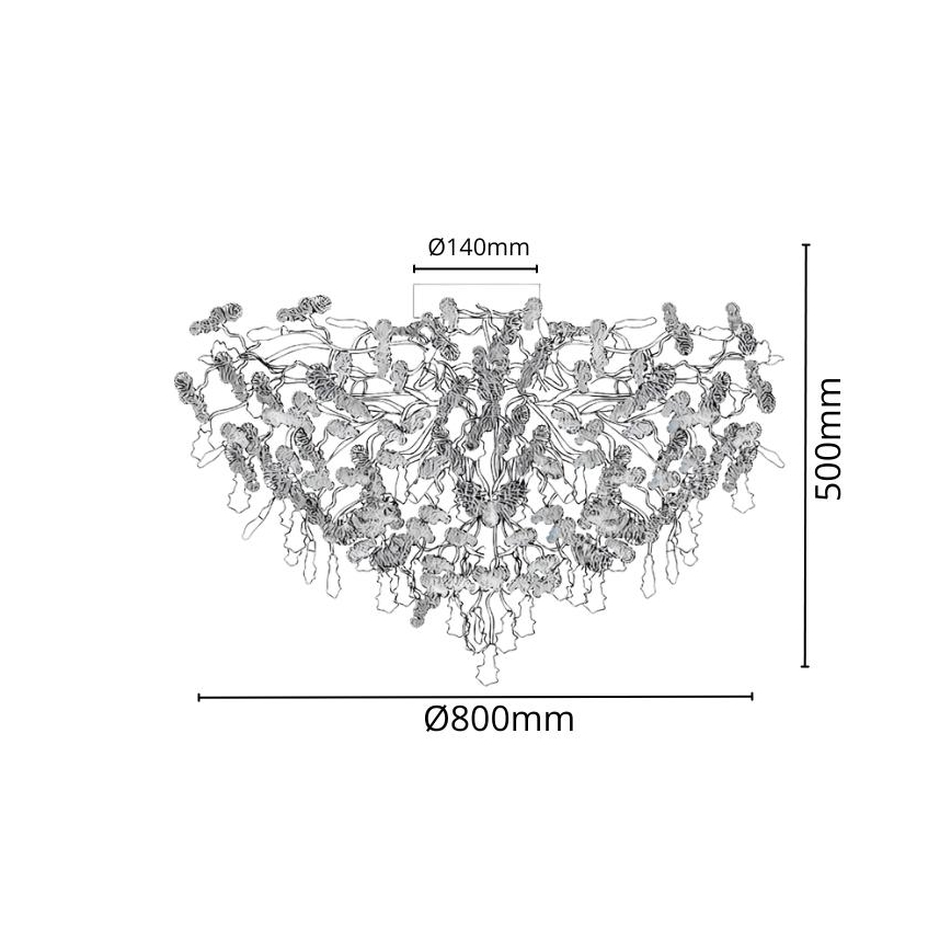 Κρυστάλλινη πλαφονιέρα οροφής 12xG9/40W/230V γυαλιστερό χρώμιο
