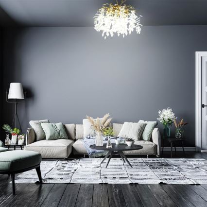 Κρυστάλλινη πλαφονιέρα οροφής 9xG9/40W/230V χρυσαφί