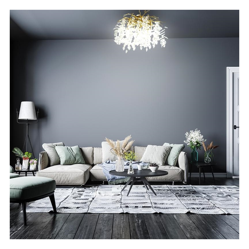 Κρυστάλλινη πλαφονιέρα οροφής 9xG9/40W/230V χρυσαφί
