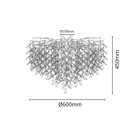 Κρυστάλλινη πλαφονιέρα οροφής 9xG9/40W/230V χρυσαφί