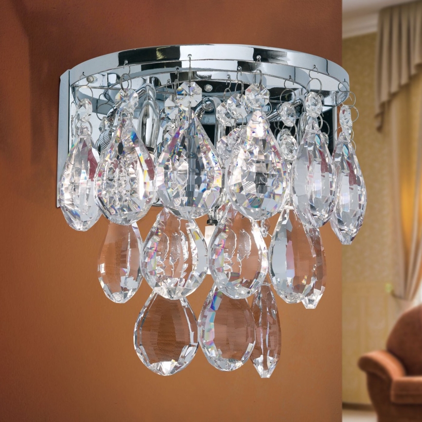 Κρυστάλλινο επιτοίχιο φωτιστικό CELESTE 2xG9/40W/230V γυαλιστερό χρώμιο