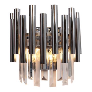 Κρυστάλλινο επιτοίχιο φωτιστικό MADISON 2xE14/40W/230V γυαλιστερό χρώμιο