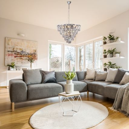 Κρυστάλλινο πολύφωτο με αλυσίδα CHELSEA 6xE14/40W/230V
